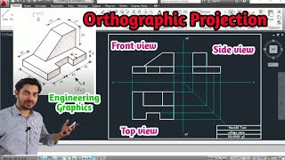 Orthographic projection in autocad Engineering Graphics | Engineering drawing in AutoCAD Mech20 Tech screenshot 2