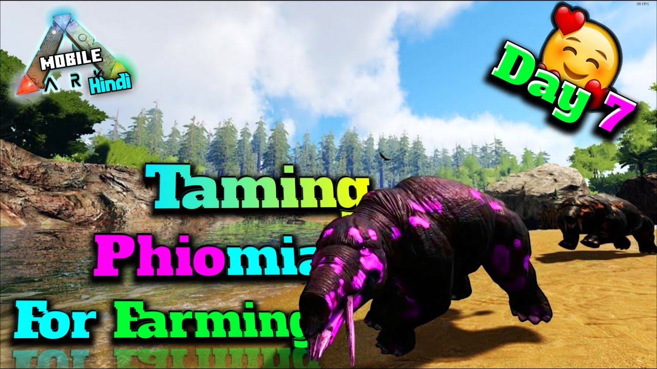 Ark Survival Evolved Mobile : Taming Phiomia For Unlimited Fertilizer | Ark Mobile Ep 7 in hindi