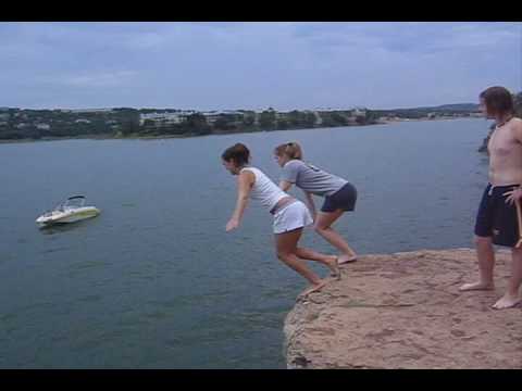 Cliff Jumping at Pace Bend Park on Lake Travis, Texas