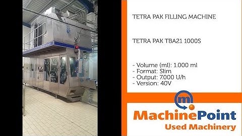 TETRA PAK TBA21 1000S Used TETRA PAK FILLING MACHINE MachinePoint MACHINES