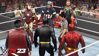 Avengers vs DC Superheroes | Top Heros | Tag Team ELIMINATION Match - WWE 2K23 PS5 [4K] screenshot 4