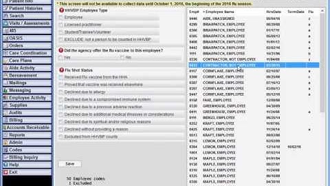 HHVBP Employee Influenza Vaccine