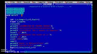 SUMMATION OF COSINE SERIES WITH EXPRESSION USING C