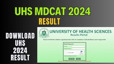 UHS MDCAT 2024 RESULT ANNOUNCED | DOWNLOAD YOUR MDCAT 2024 RESULT | UHS MDCAT 2024 RESULTS