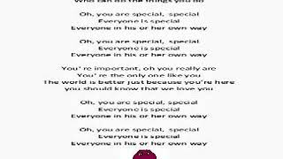Barney everyone is special song with lyrics from barney in concert 2000 version