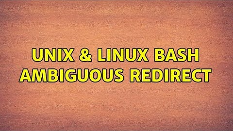 Unix & Linux: Bash : ambiguous redirect