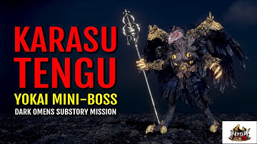 How to defeat Karasu Tengu "Dark Omens" (Yokai Fight) | Nioh 2 Gameplay