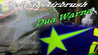 Cara mudah airbrush buat pemula belajar airbrush dua warna gambar bintang