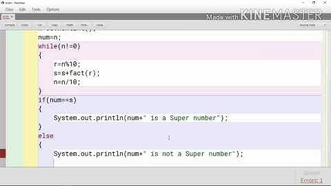 Check whether a given number is a krishnamurty or super number in Java in Bengali