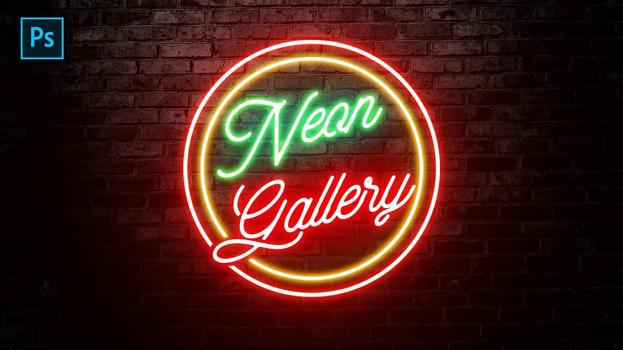 Logo Design Tutorial - Create Neon Light Text Effect Logo In Photoshop A21