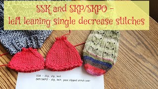SSK and SKP - left leaning single decrease stitches||Зменшення петель з нахилом вліво||UKR/ENG subtl