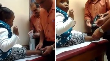 Little girl overjoyed after receiving prosthetic legs for the first time