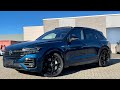 Volkswagen new touareg r 2022 in 4k 462hp 22 inch estoril  meloeblue walk around  detail inside