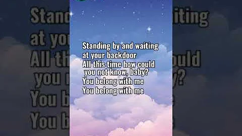 You belong with me lyrics video by Taylor swift | swifty |Taylor swift |New Song | Trending