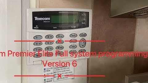 Full programming for a Texecom Premier Elite.