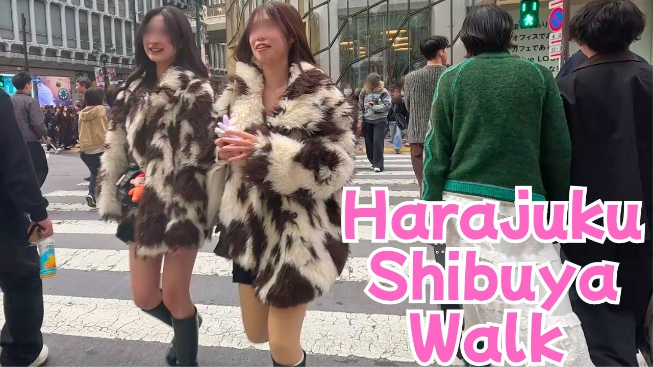 【Harajuku to Shibuya】Winter Crowd Walk in Tokyo｜Cold Air, City Energy【4K】