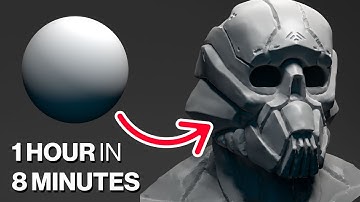 Hard Surface Blender Sculpting a Mech Helmet | Timelapse