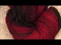 Spinning gradient yarn red to black  spinning my stash 1