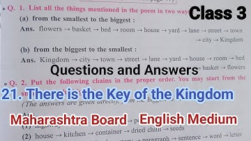 21. There is the Key of the Kingdom |Questions and Answers |Class 3|English Medium Maharashtra Board