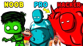 NOOB vs PRO vs HACKER in ZOMBIE CITY with CHOP FRANKLIN SHINCHAN