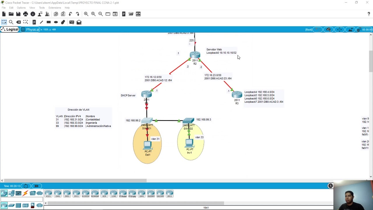 Configurar la seguridad del switch, las VLAN y routing entre VLANS ...