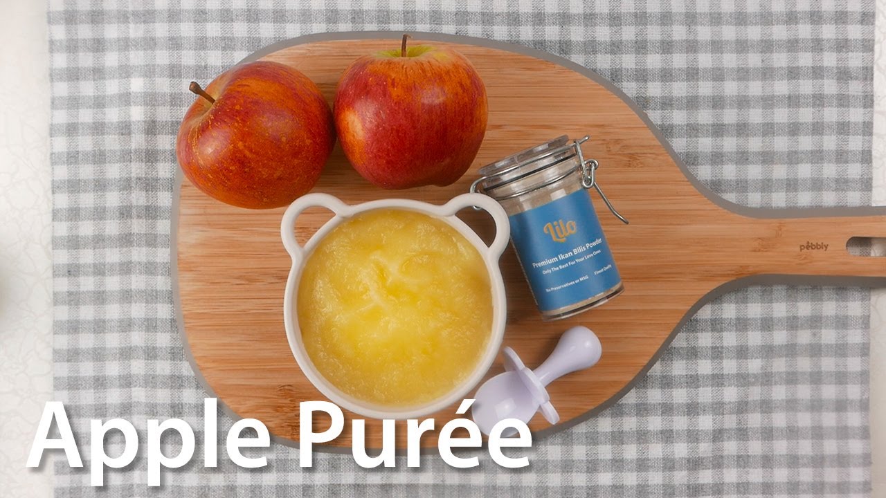 Apple Puree for 6+ Months Baby With Lilo Premium Ikan Bilis Powder