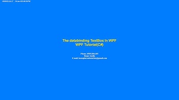 WPF Tutorial: The DataBinding TextBox, Label In WPF Sample