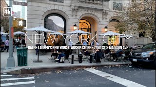 [4k] NEW YORK CITY | Walking Tour Ralph Lauren Flagship Store | Upper Eastside Manhattan, NYC