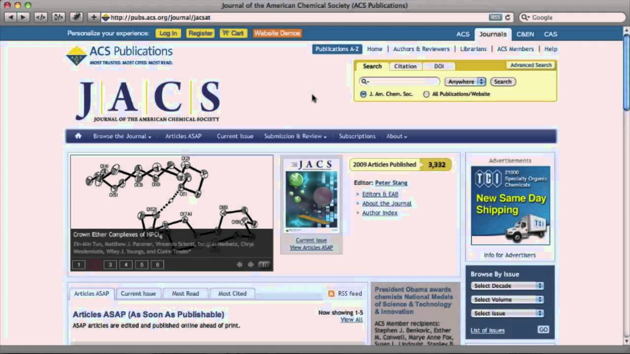 acs journals database tutorial youtube