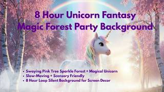 8 Hour Unicorn Party Background 🦄🌈 | Magical Rainbow Scene | Relaxing, Silent, Sensory-Friendly Loop