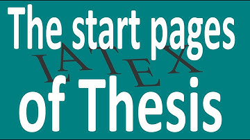 Title pages of thesis in latex