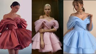 How to Sew Off-Shoulder Organza Ruffle Ball Dress | Short Princess Ball Gown