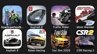 Squid Super Hero Bike racing, Asphalt 8, Traffic Rider, Most Wanted, Asphalt 9, Rebel Racing... screenshot 2