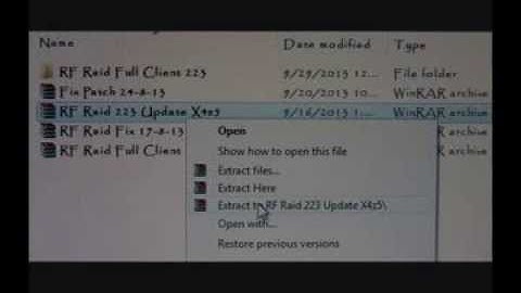 how to extract DOWNLOADED patch on RF raid