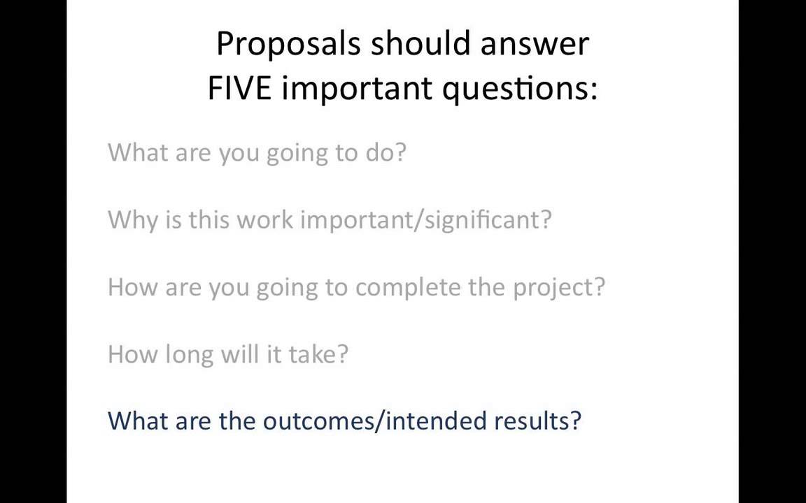 How to write a proposal project