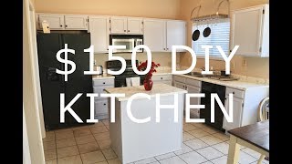 DIY Faux Granite Countertops and Painted Cabinets $150 TOTAL!!