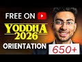 YODDHA 2026 Orientation | FREE crash course for NEET 2026