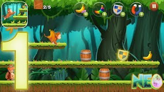 Jungle Monkey run: Gameplay Walkthrough Part 1 - Level 1-3 Completed! (iOS, Android) screenshot 5