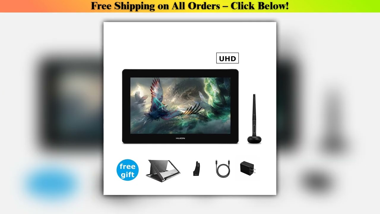 Huion Kamvas Pro 16 4K Series Graphics Tablet 15.6 Inch Screen Monitor UHD Resolution Professional