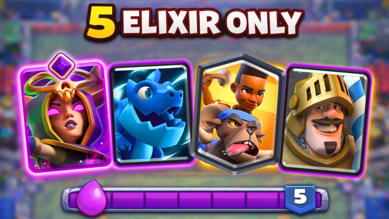 Используем всего 5 карт эликсира!!
