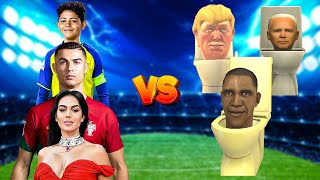 Ronaldo, Ronaldo Jr, Georgina vs US Presidents Toilet (Trump, Biden, Obama) Skibidi Toilet