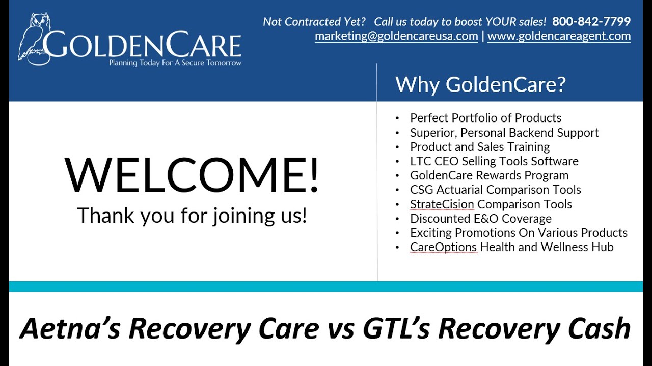Aetna's Recovery Care vs GTL's Recover Cash YouTube