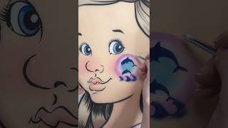 Cute Summer Face Paint Tutorial 🐬🌴 #summer #facepaint #tutorial #art #makeup #artist