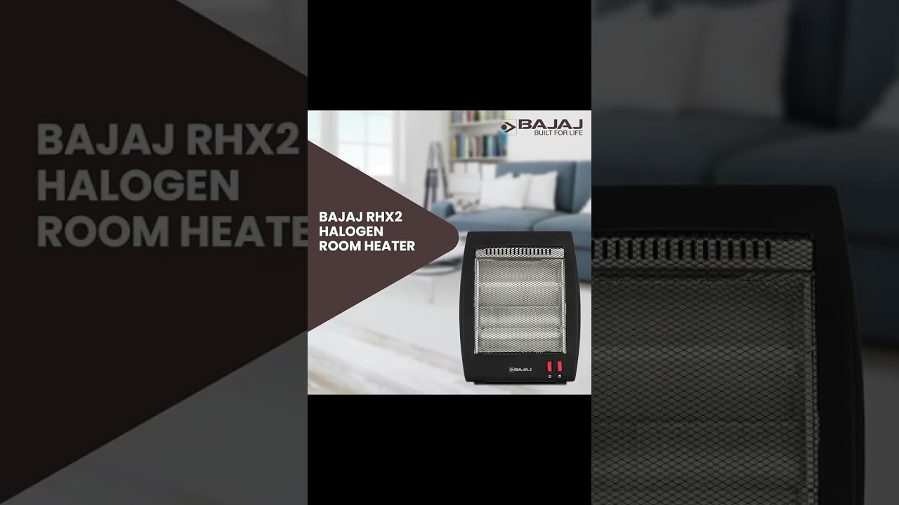 Bajaj RHX-2 Halogen Heater|2 Heat Settings-400W/800W|Noiseless Operation|DuraElement™ With 1-Yr