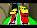 【踏切アニメ】トンネルを通過したら細くなる新幹線と薄くなる新幹線【カンカン】Railroad Crossing Train Animation