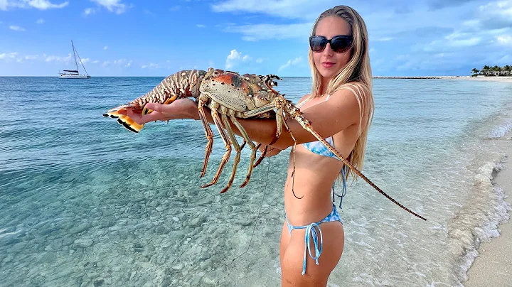 GIANT Lobster! Bahamian Style (Catch, Clean & Cook)