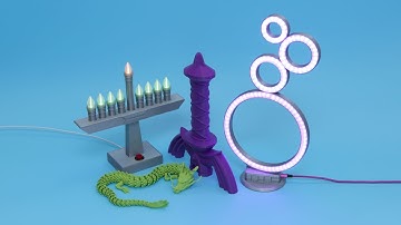 3D Hangouts – NeoPixel Menorah, LED Ring Lamp, Hinged Dragon and Master Sword