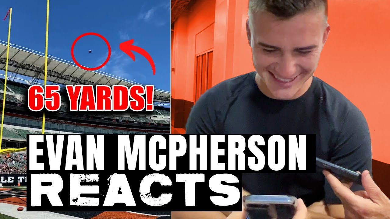 Evan McPherson Reacts to His 65-Yard Field Goal | Bengals Training Camp