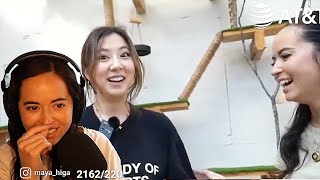 Maya reacts to Fuslie and Appa's intense stare down...
