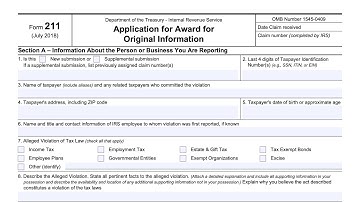 IRS Form 211 walkthrough ARCHIVED COPY - READ COMMENTS ONLY